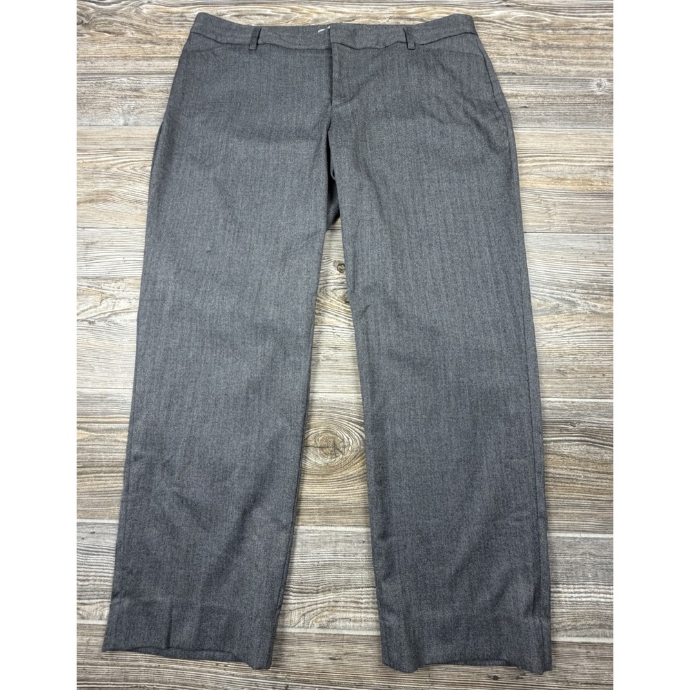 Gap Slim Cropped Pants Grey Herringbone 14 Stretchy Careerwear Office Casual